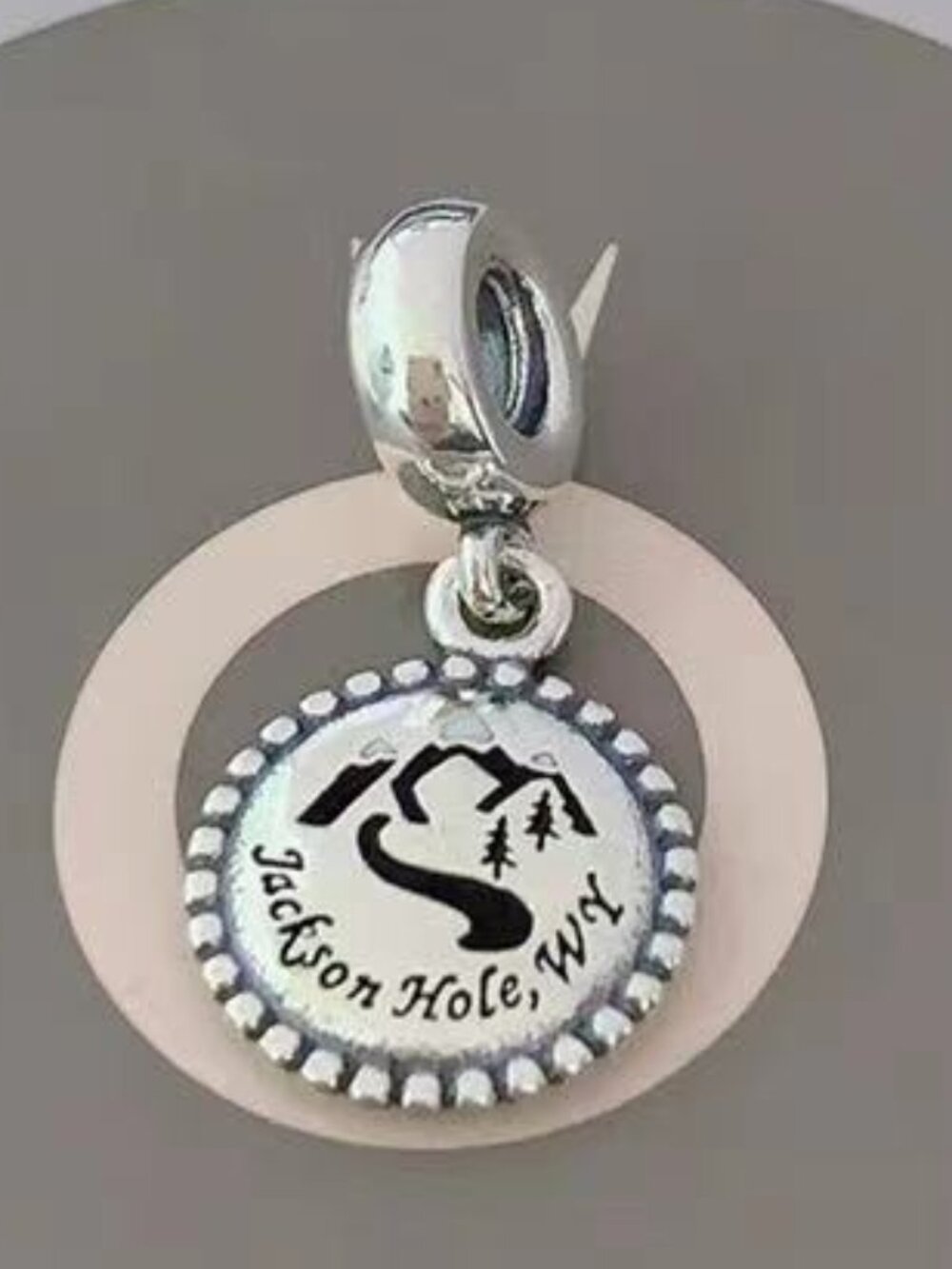 Pandora Jackson Hole .WY CHARM JH Tetons Dangle Charm Sterling Silver Pendant